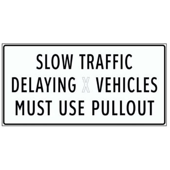 Indicates single pullout in a corridor of limited/distantly scattered slow moving vehicle pullouts