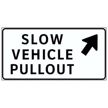 Located at beginning of slow moving vehicle pullout