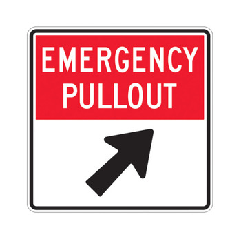 Emergency Pullout Right Angled Arrow