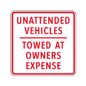 Unattended Vehicles - Towed At Owners Expense