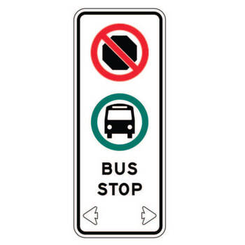no parking busses permitted with arrows