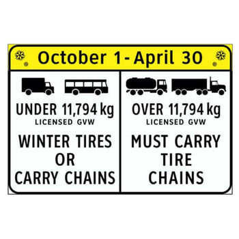 commmercial vehicles must use winter tires or carry chains oct 1 - apr 30