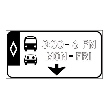 hov, buses & carpool w/ (hours & days) down arrow