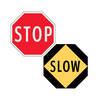 traffic control paddle stop or slow - double sided