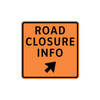 road closure info - angled right ahead arrow