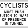 cyclists push button to warn of presence in tunnel