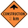 construction X km ahead