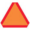 fluorescent orange / red warning triangle