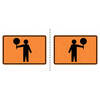 flagger warning - double sided sign