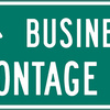 business frontage road ahead