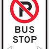 no parking bus stop with arrows