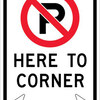no parking here to corner with arrows