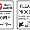 high water instructions / drive slowly warning (hinged)
