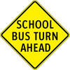 school bus turn ahead