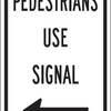 pedestrians use signal with left arrow