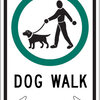 dog walking permitted with arrows