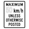  maximum ( xx ) km/h unless otherwise posted