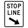 stop line with left angled arrow