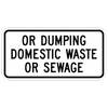 or dumping domestic waste or sewage