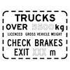  trucks over 5500kg gvw check brakes exit ( xxx ) m