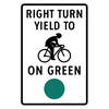 right turn yield to cyclist on green