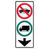 no cars, trucks permitted with down arrow