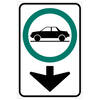 cars permitted with down arrow