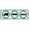 trucks, buses and cars permitted