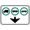 trucks buses and cars permitted with down arrow