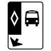 hov buses with left angled arrow