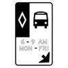 hov buses with hours and days right angled arrow