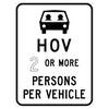 hov ( x ) or more per persons per vehicle
