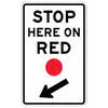 stop here on red - right arrow