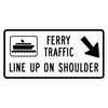 ferry traffic line up on shoulder - right arrow
