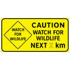 caution watch for wildlife next ( x ) km