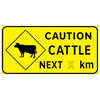 caution cattle next ( x ) km