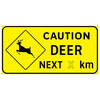 caution deer next ( x ) km