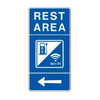 Rest Area, EV / Wi-Fi Symbol, Left Arrow