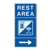 Rest Area, EV / Wi-Fi Symbol, Right Arrow