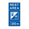 Rest Area, EV / Wi-Fi Symbol, ( x )00m, Advance Sign