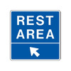 Rest Area, No Symbol (Left 45° Arrow)