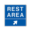 Rest Area, No Symbol (Right 45° Arrow)