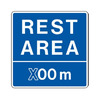 Rest Area, No Symbol, ( x )00m, Advanced Sign