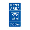 Rest Area, Wi-Fi Symbol, ( x )00m, Advance Sign