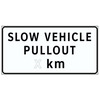 Advance signing for slow moving vehicle pullout, located immediately after SMVP to indicate distance to next pullout
