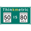 Thinkmetric 50 MPH is 80 km/h