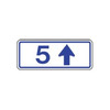 ( x ) km Ahead Arrow Tab