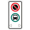 no stopping, busses permitted with arrows