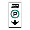 recreational vehicle parking available in this lane - down arrow