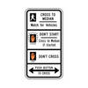 signal push button to cross - cross to median - don